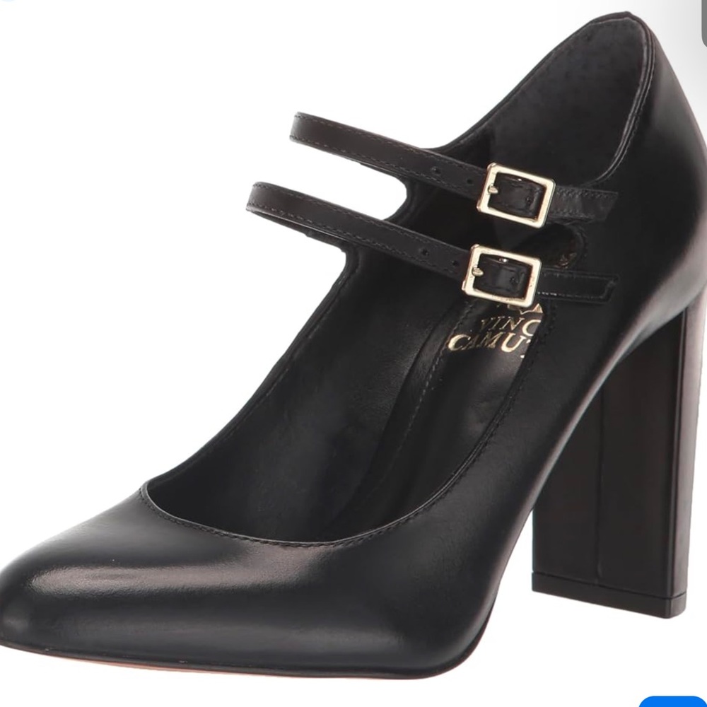 Vince Camuto Black Double-Strap Mary Jane Pumps - Picture 15 of 16